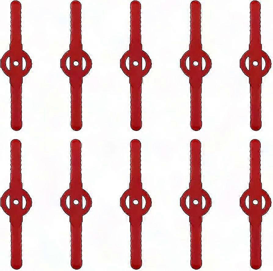 10-Piece Plastic Edger Blade Replacement for Cordless Grass Trimmer Tool Set (Red)