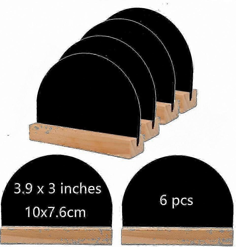 Set of 6 Mini Chalkboard Signs, Double-Sided Blackboards with Wooden Stands for Display