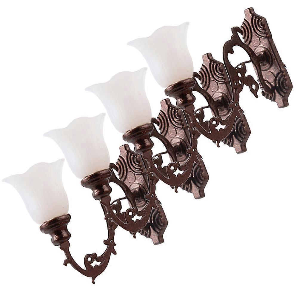 Miniature Wall Lamp for Hobbyists Sand Table Abs for Scene Layout 4Pcs