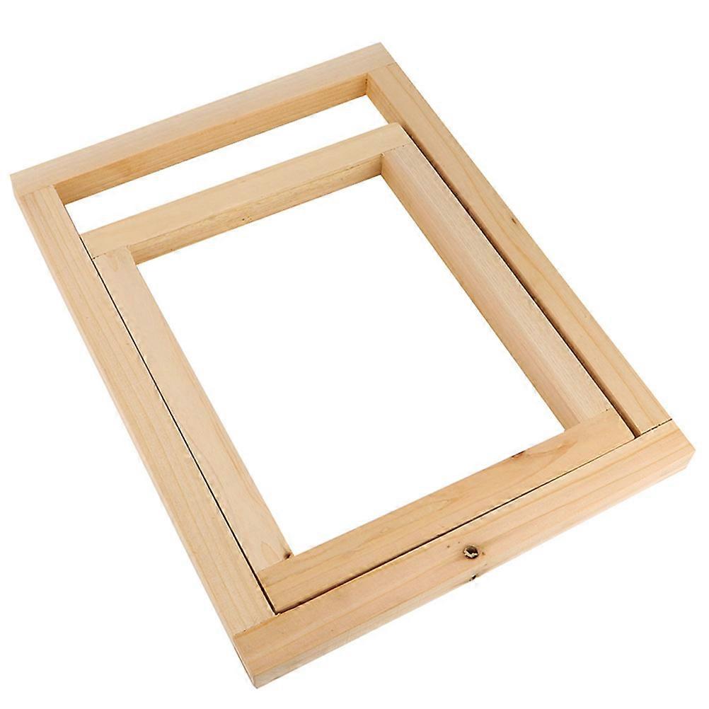 Wooden Screen Printing Frame Set Professional DIY Wood Frame for Decoration Beige Small Size