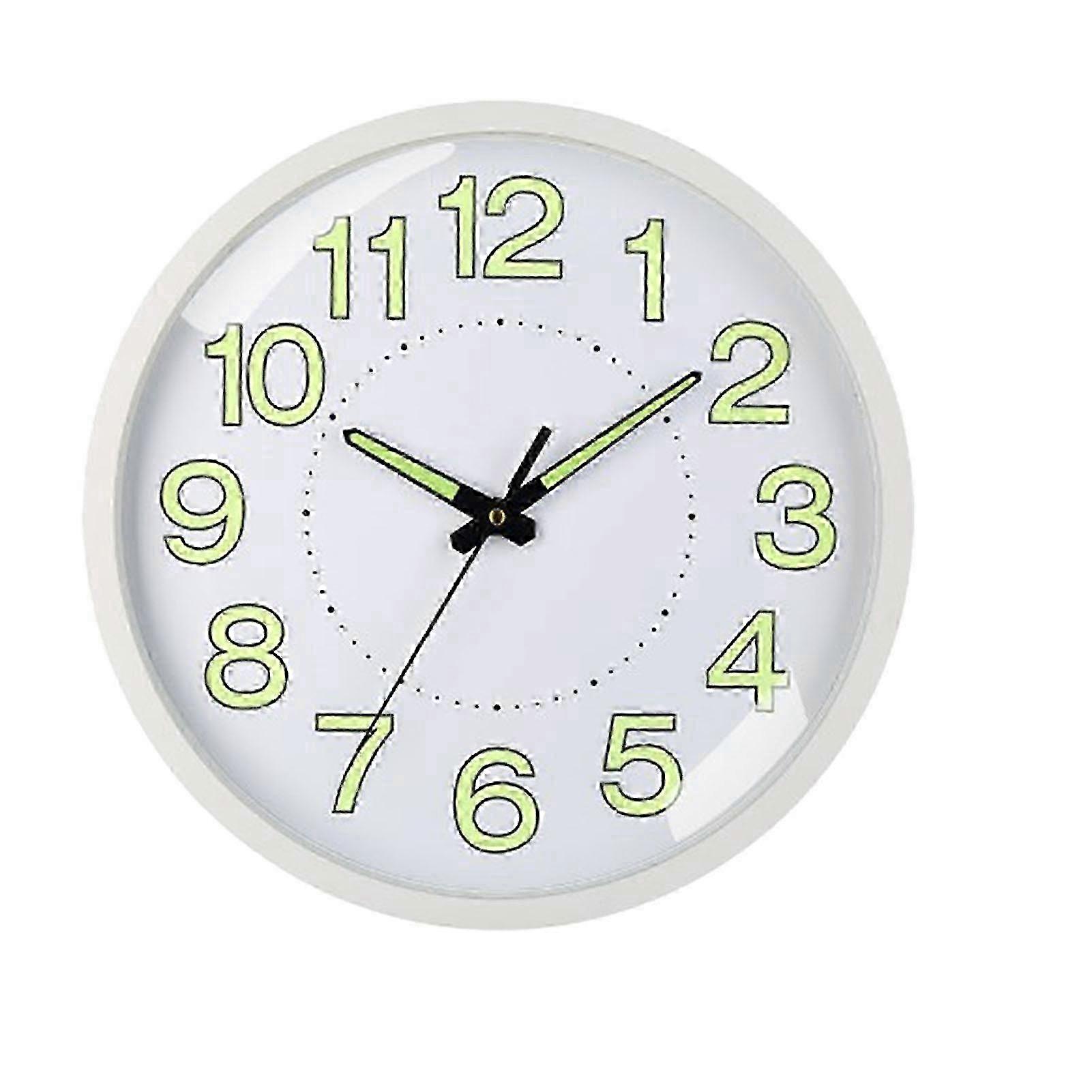 Silent Luminous Quartz Väggklocka 12 Tum Vit För Vardagsrum Och Sovrum Inredning