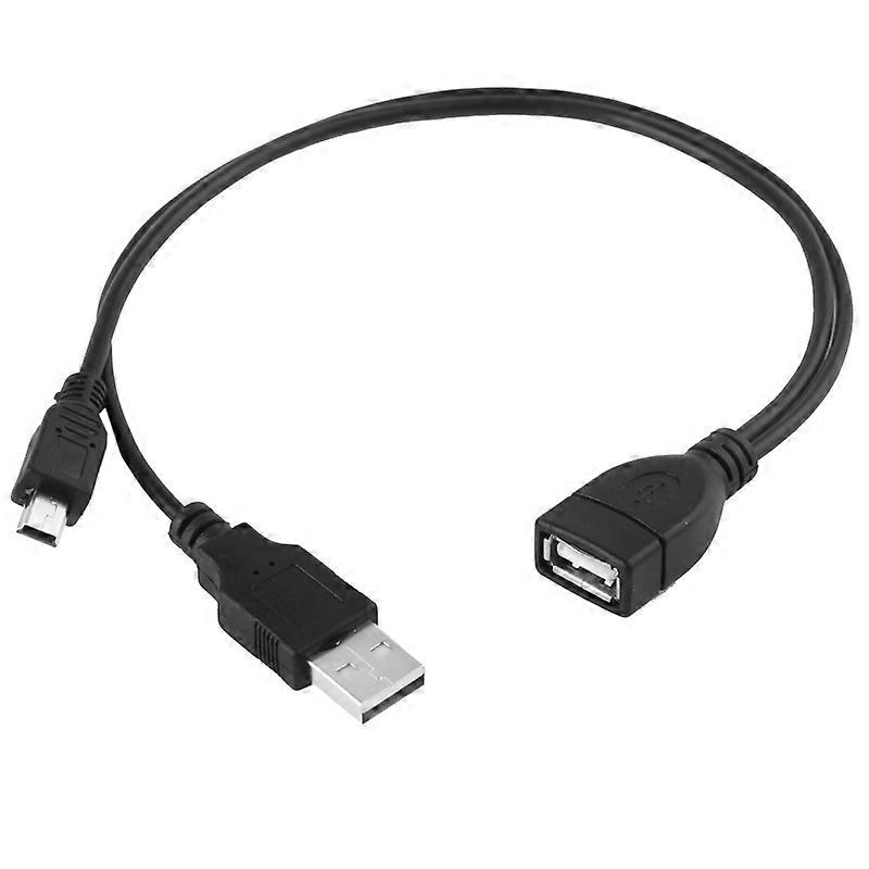 Mini USB Male + USB 2.0 AM to AF Cable with OTG Function