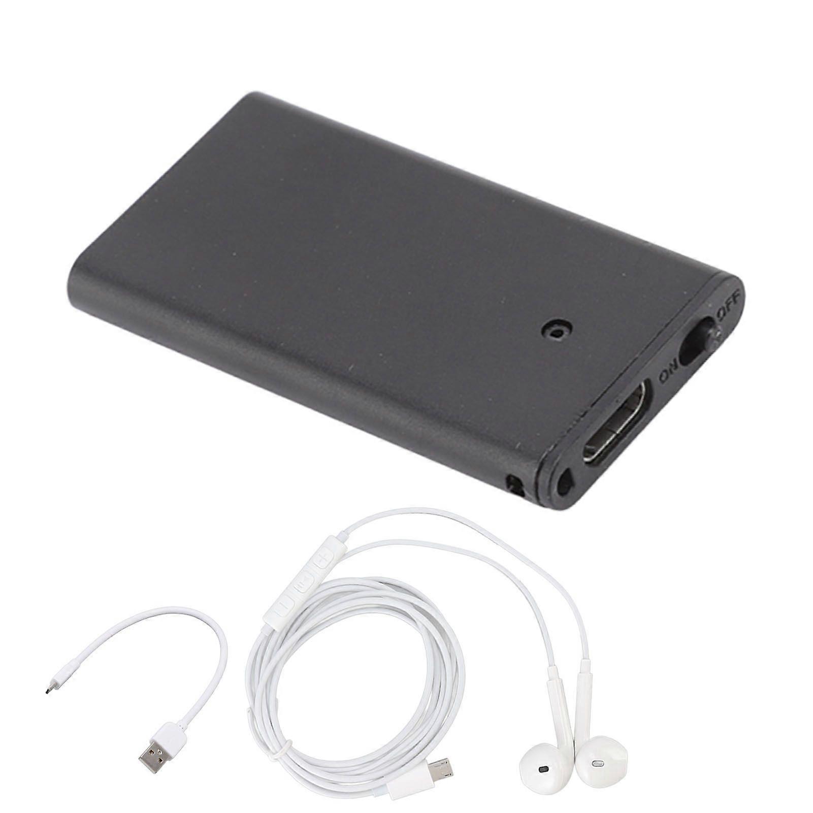 Mini Recorder HD Noise Reduction Encrypted 4GB Voice Activated Recorder with MP3 Playback for Meeting Interview Black