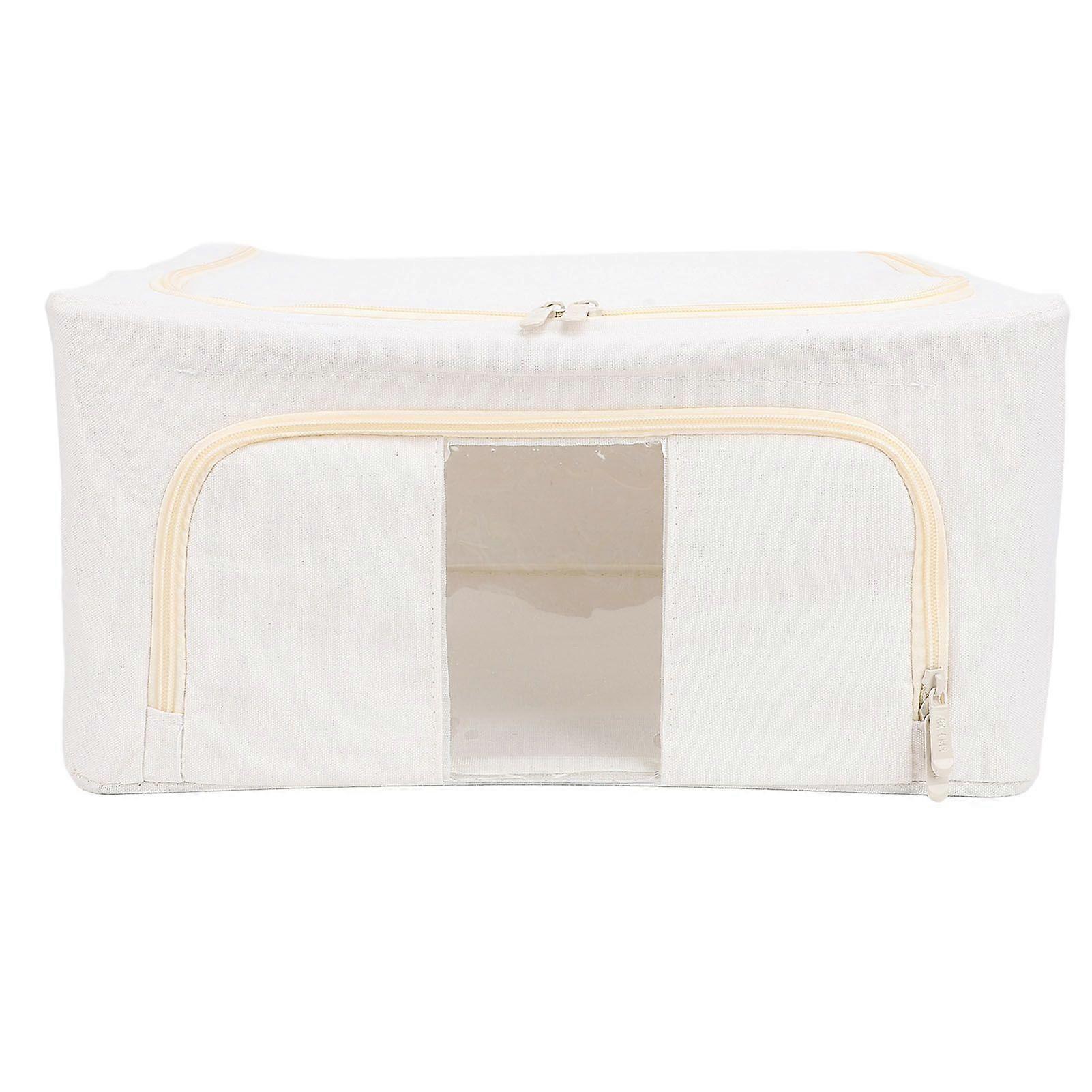 Fabric Storage Bins Multipurpose Large Capacity Foldable Thickened Cotton Linen Steel Frame Clothes Storage Bins Fabric Closet Boxes 100L 60x42x40cm /