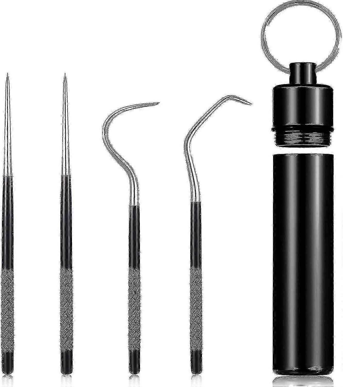 Portable Titanium Toothpicks Pocket Set Reusable Metal Stainless St...