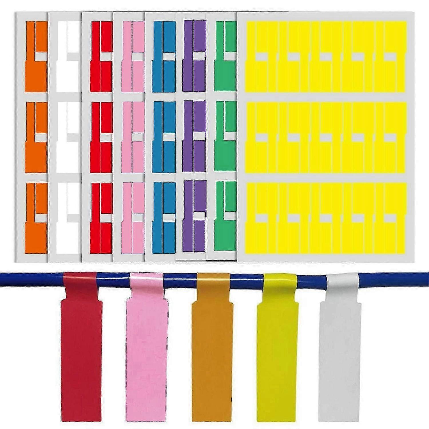 240PCS Self-Adhesive cable labels tags, 8 Colours Self Adhesive Lab...