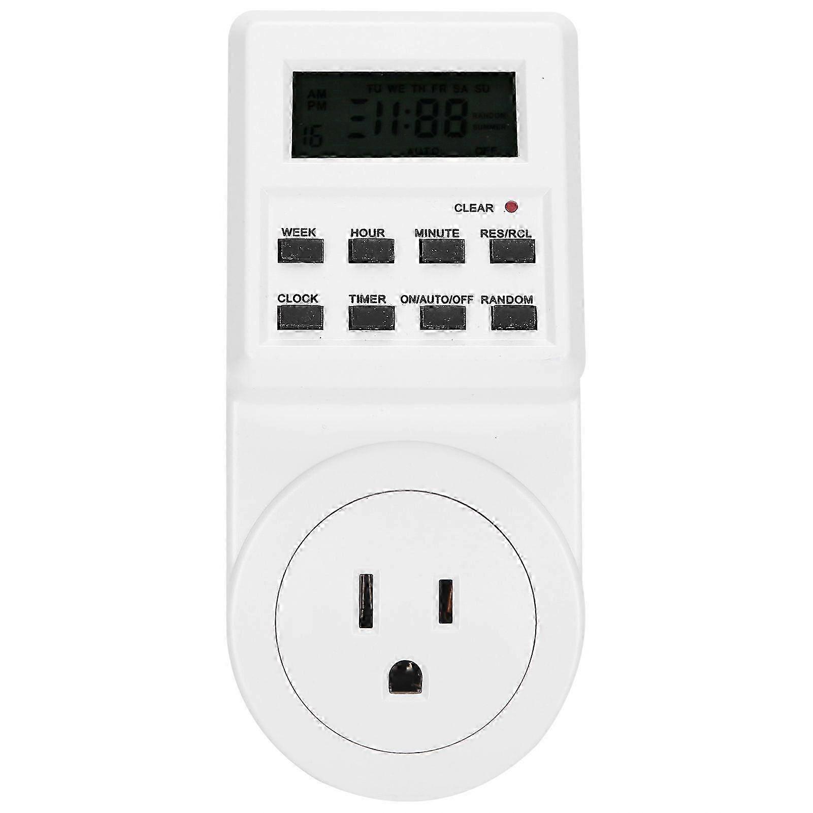 Timer Switch Plug Intelligent Programmable Outlet Timer Socket for Electrical Appliance(TST01US Plug 110V)