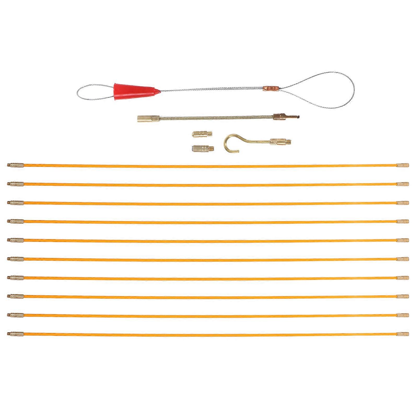 Fishing Rod Set with Fiberglass Wire Puller Tools for Efficient Cable Threader and Guide 10 Pieces