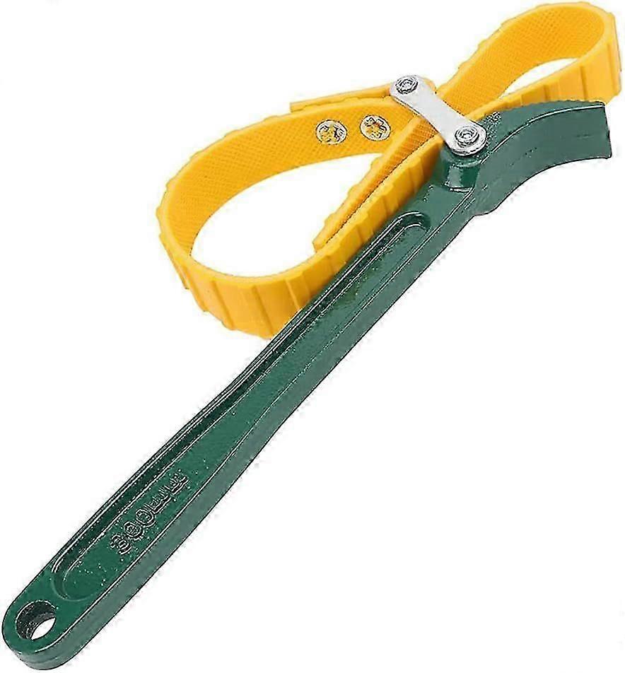Strap Wrench Oil Filter Tool with Rubber Grip Handle