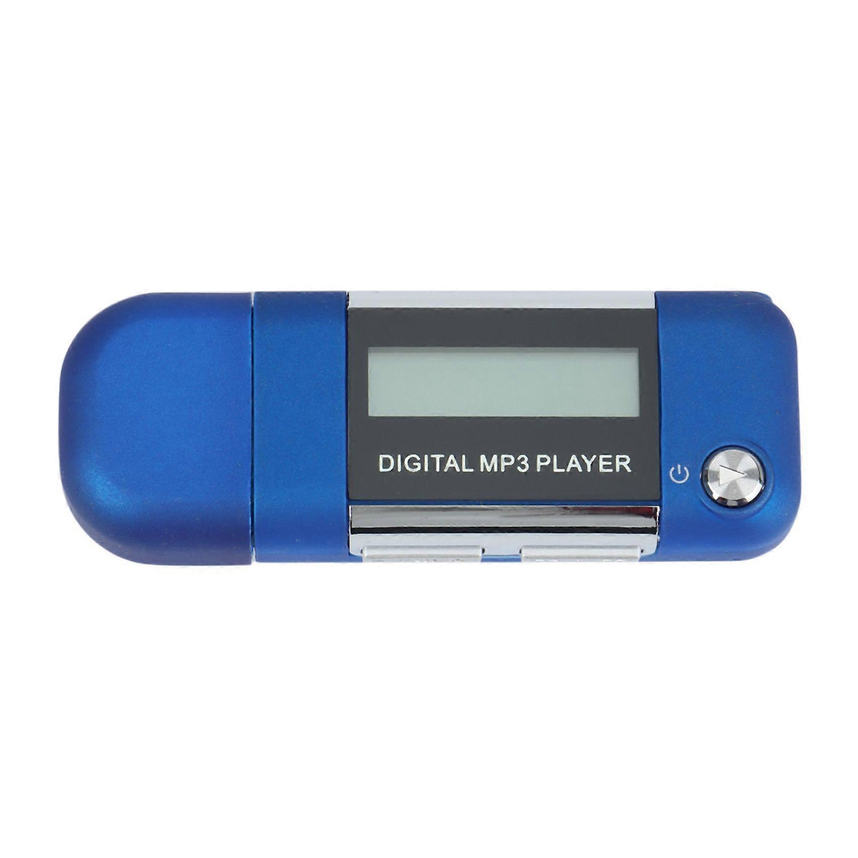 Mp3 Player 4GB U Disk Music Player Supports Replaceable AAA Battery, Recording (Blue)