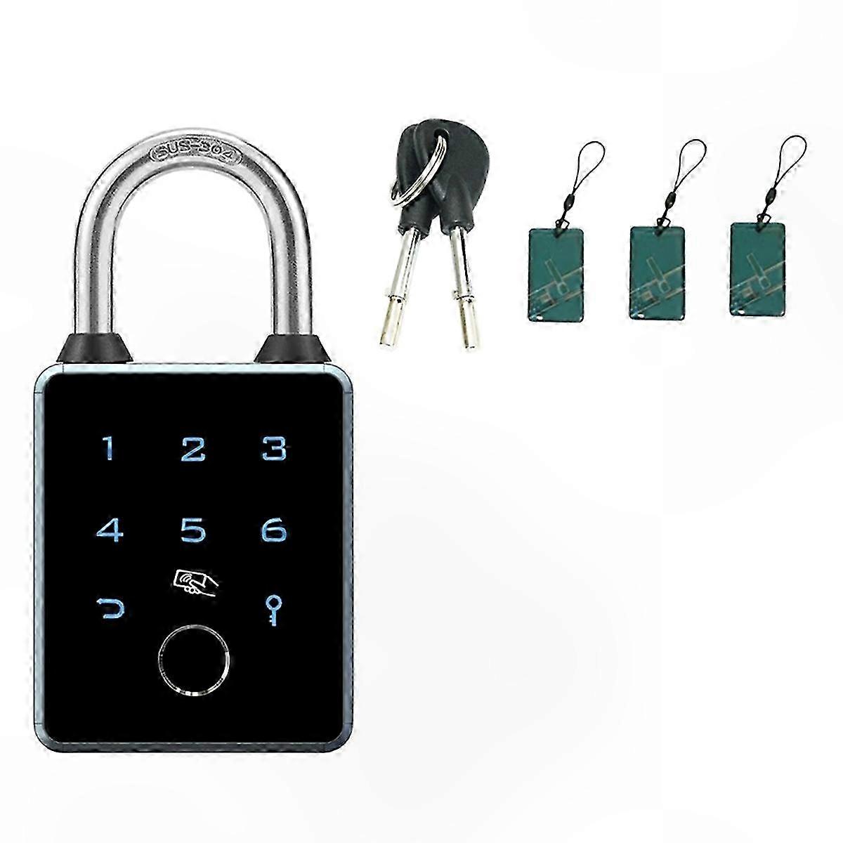 Smart Padlock with App Control, Waterproof Design, Password, IC Card, and RFID Access