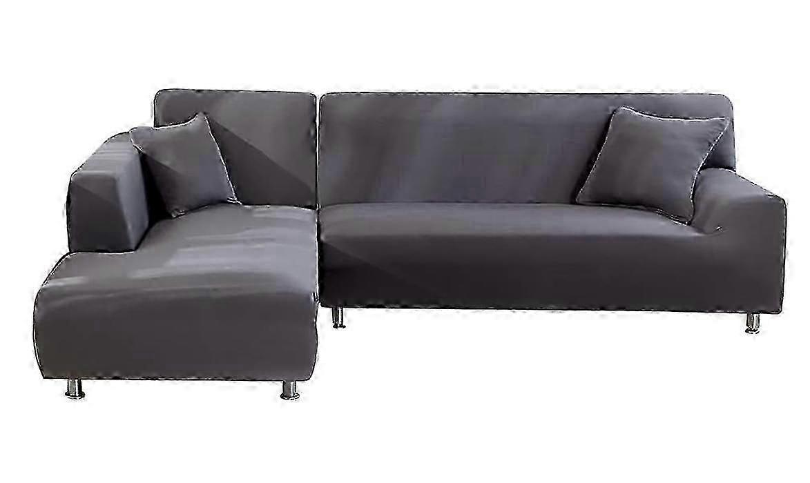 Divano getta elastico elastico divano fodera set 3 posti per divano L forma (grigio)