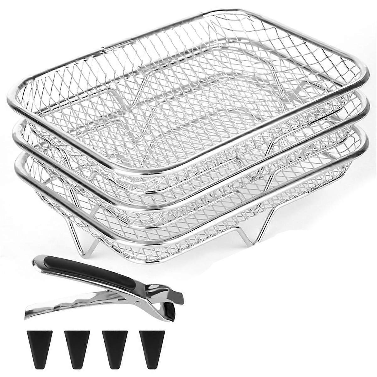 Grids for Hot Air Fryer,3 Layer Stackable Air Fryer Shelf