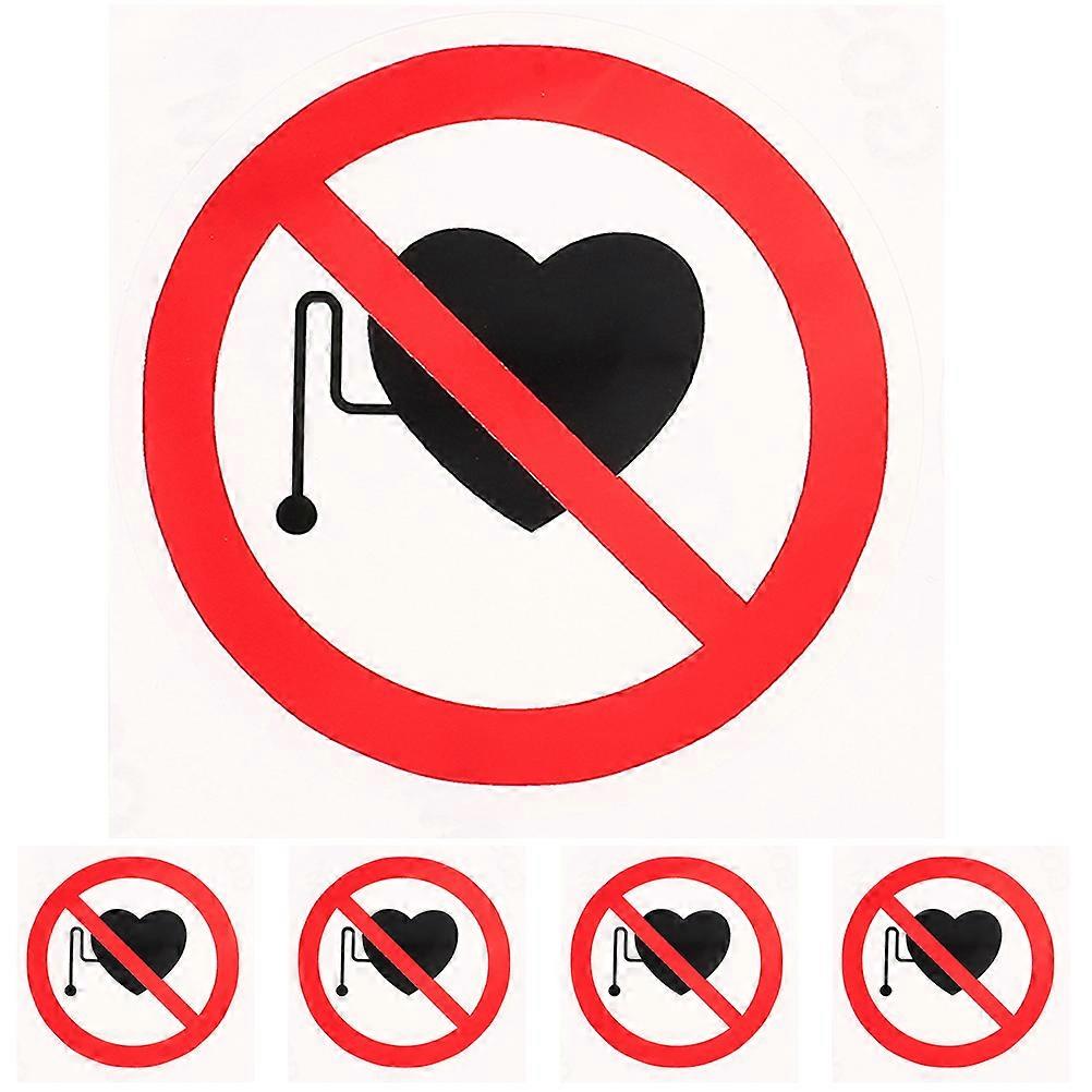 Safety Warning Sign No Stickers Warning Stickers for Hospitals 5Pcs