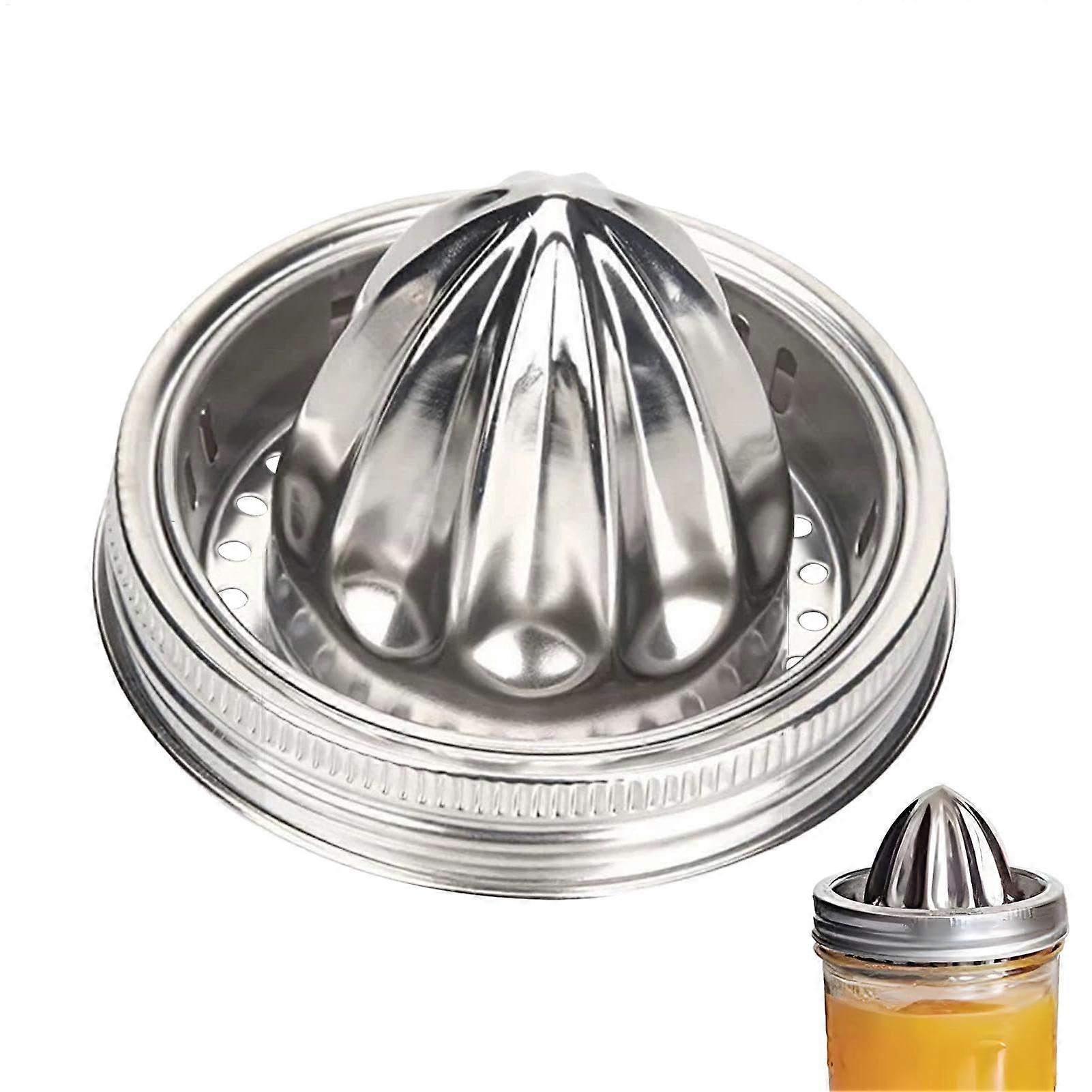 Jar Lid for Manual Juicer Stainless Steel Reusable Citrus Juicer Lid Wide Jar Compatible Bottle Cap