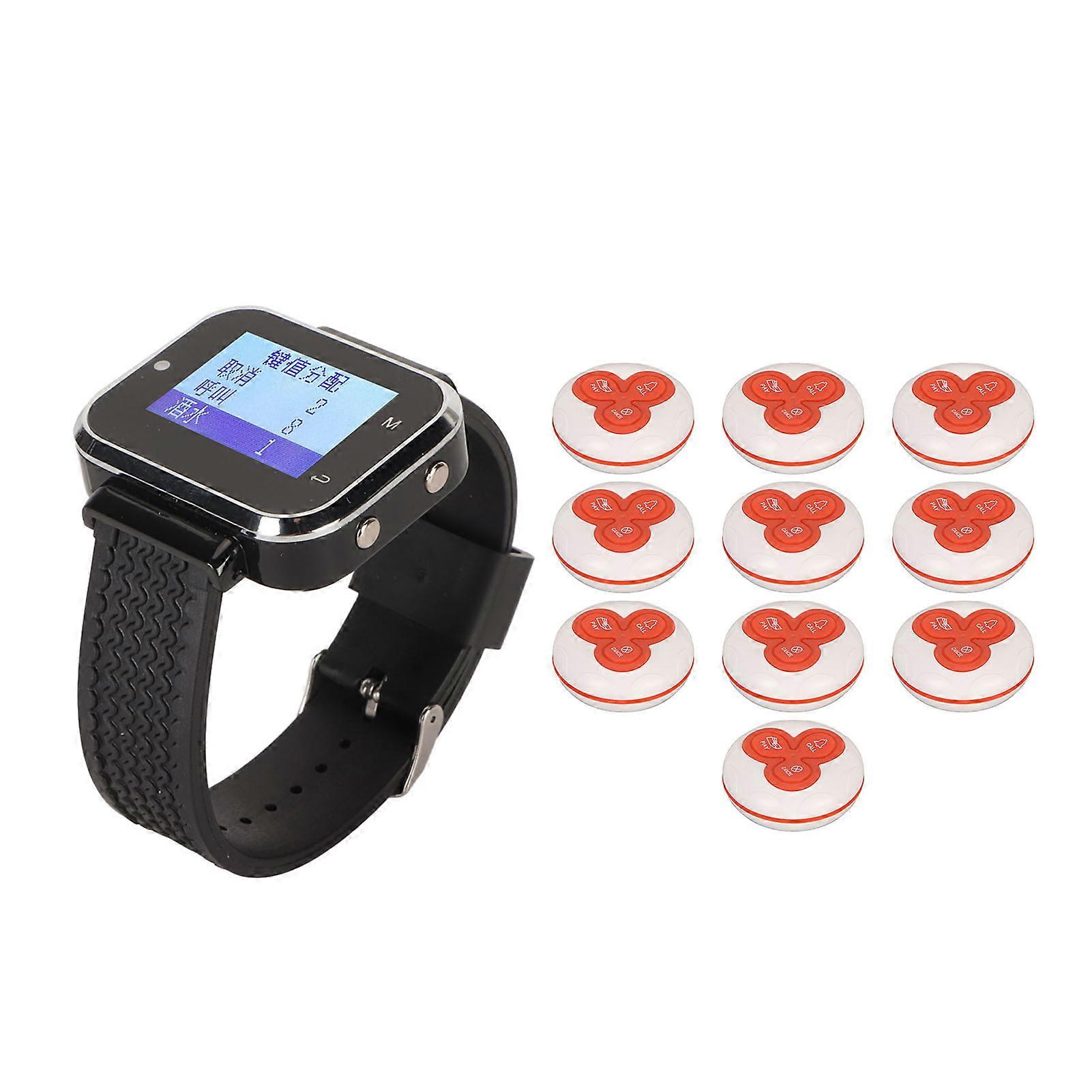 Wireless Call Button System IPX4 Waterproof 1 Receiver 10 Pagers