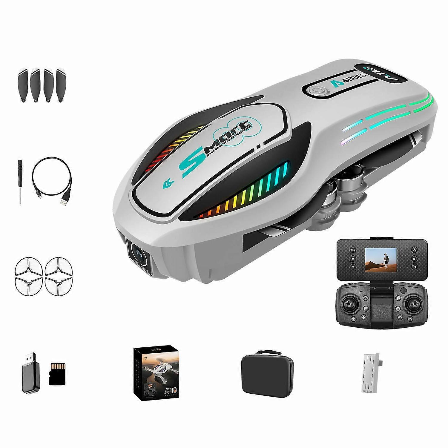A118 Brushless Drone, 1 Battery Optical Flow Obstacle Avoidance RC Quadcopter with 8GB Memory Card D