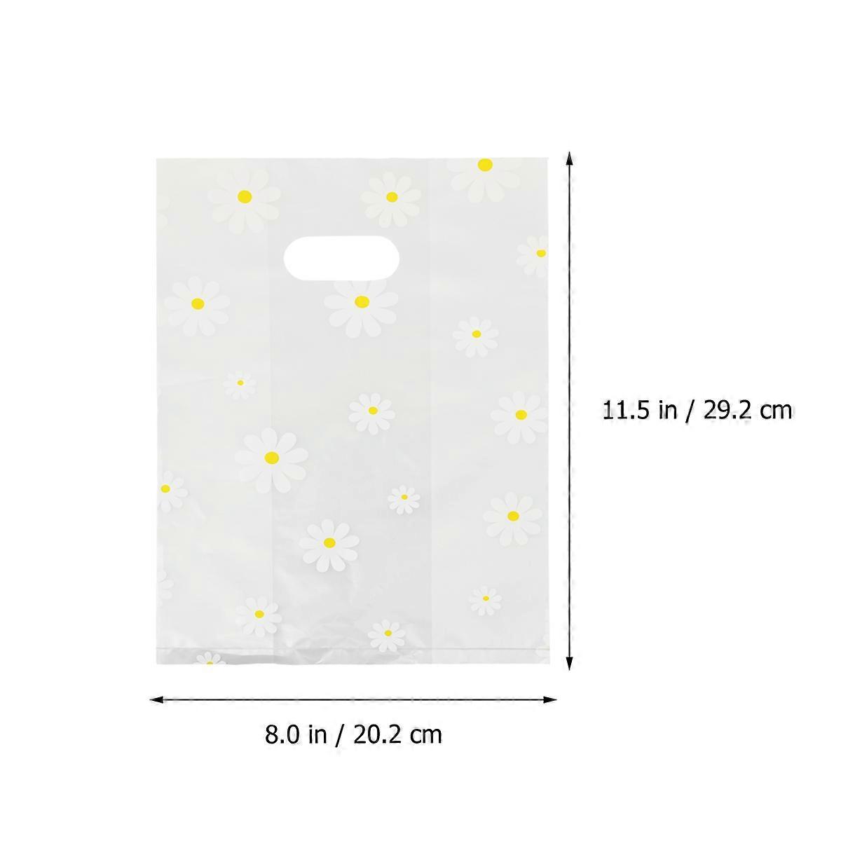 Disposable Bread Packaging Bags Plastic with Handle 50Pcs Transparent