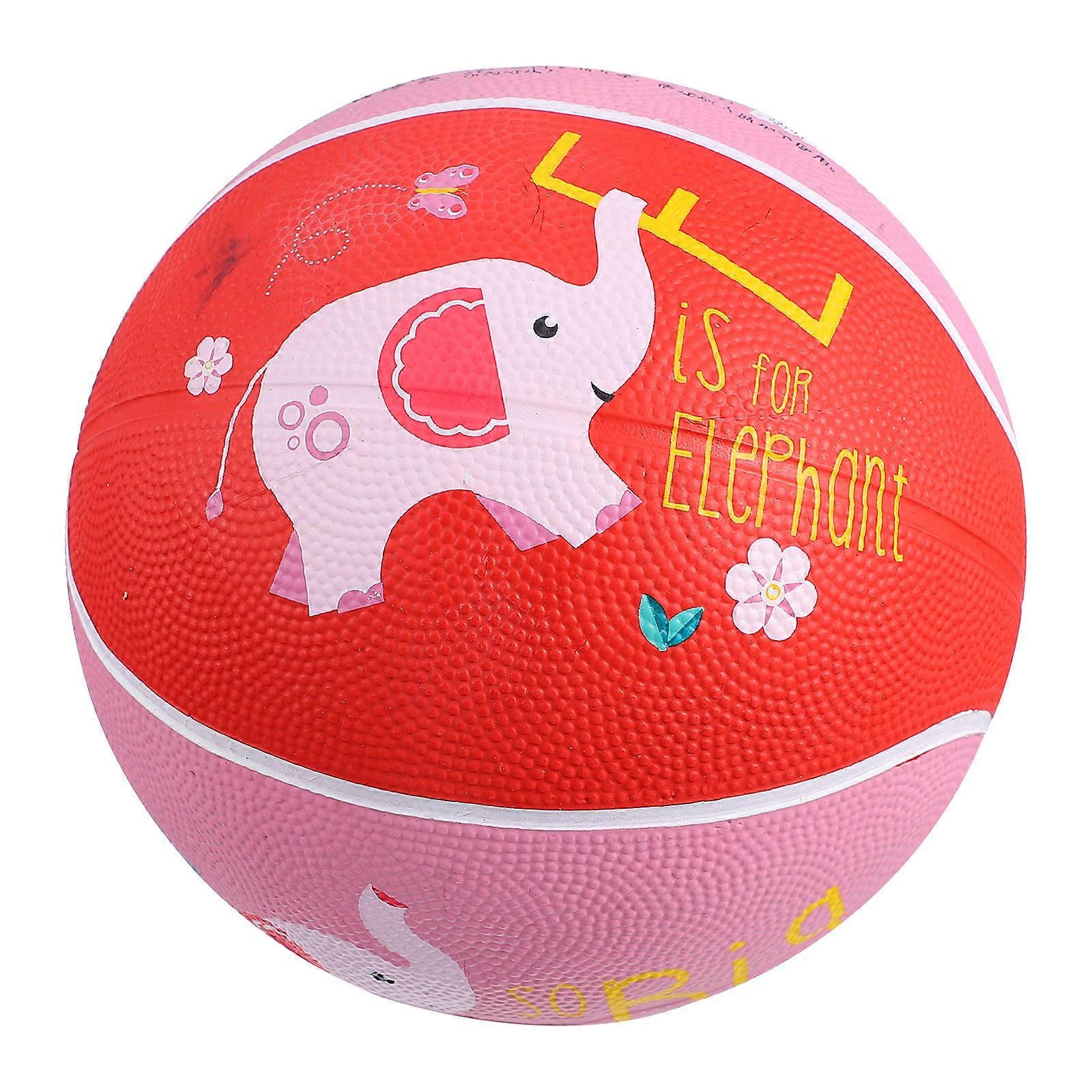 Pink Cartoon Rubber Basketball for Educational Plaything 1Pcs