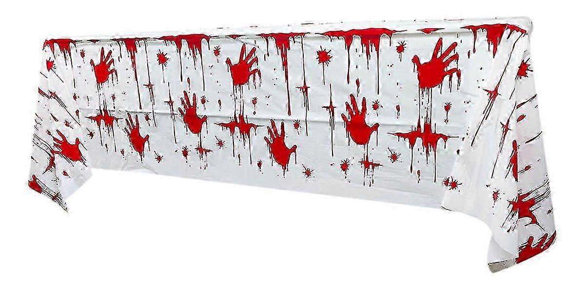 Bloody Tablecloth,Halloween Decor Horror Bloody Handprint Tablecloth, Halloween Decor Horror Bloody Hands Holiday Party Decoration