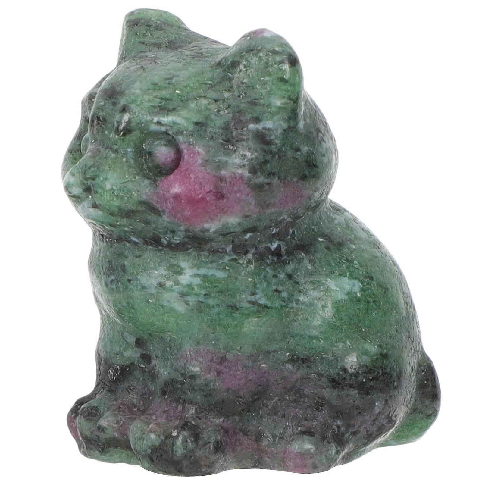 Crystal Mini Cat Sculpture Desktop Figurine for Office Decoration Assorted Color Crystal Material Good Luck Symbol 1Set