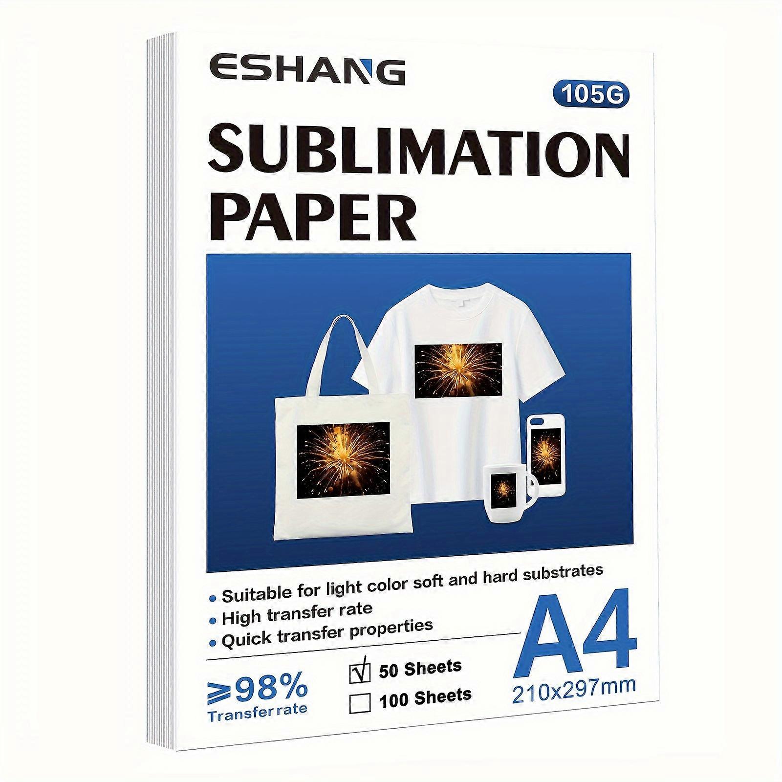Premium 100-Sheet Sublimation Transfer Paper 8.5x11 Inch,- Prints on Mugs & T-shirt&Light Fabric DIY - Fits Major Inkjet Printers by Epson/HP/Canon