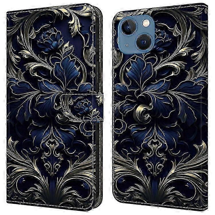 Compatible For iPhone 15 Shockproof Case Leather Flip Folio Phone Cover with Wallet