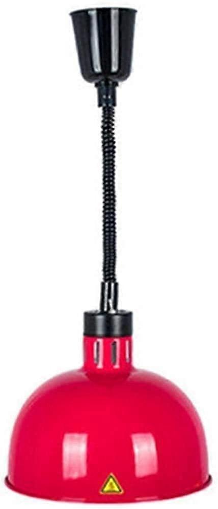 Heat Lamp Food Warmer Portable Telescopic Chandelier Single Head Buffet Warmer for Pizza and Food (Red)