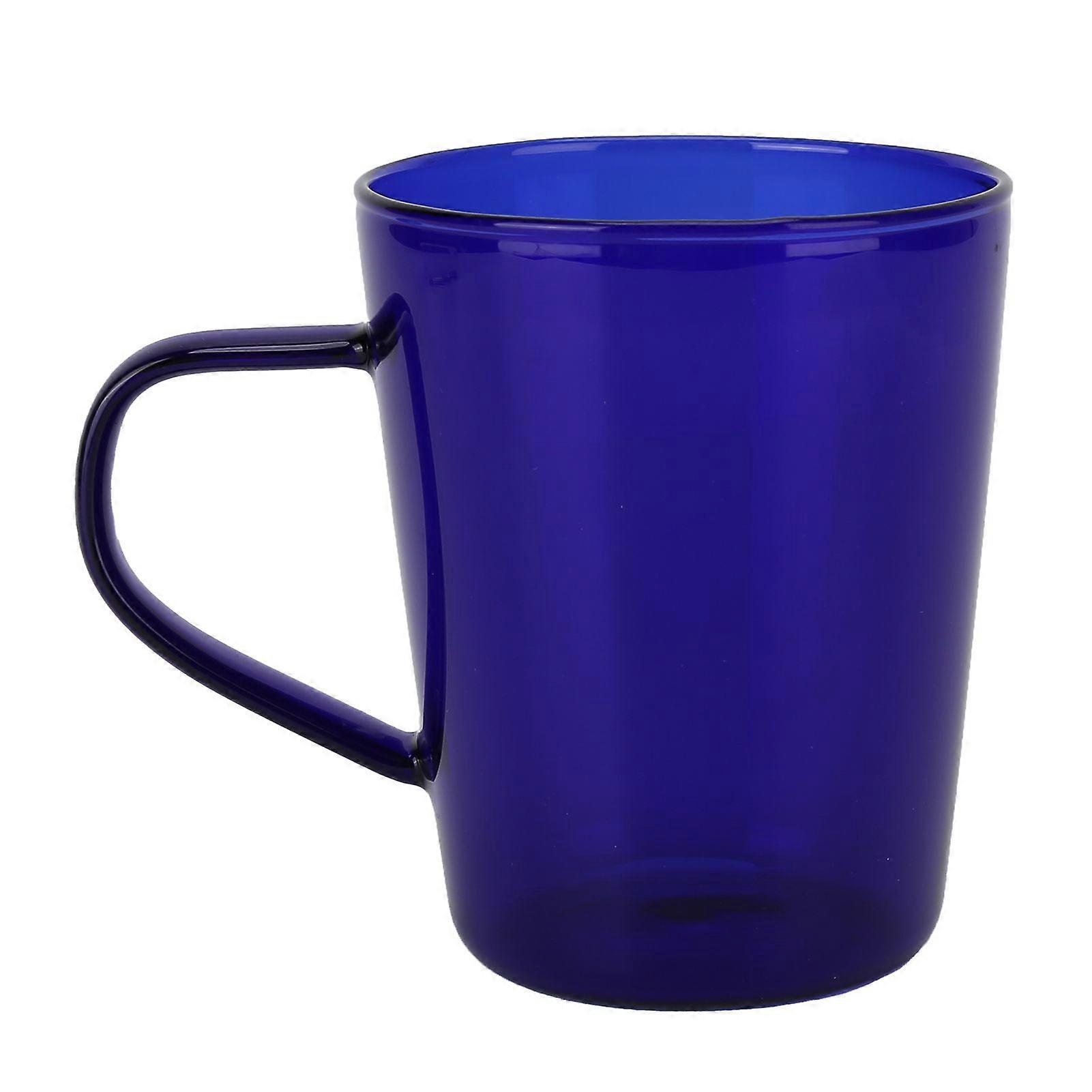 380ml Milk Cup High Borosilicate Glass Thermal Easy to Clean Glass Mug for Kitchens Hotels Coffee ShopsBlue