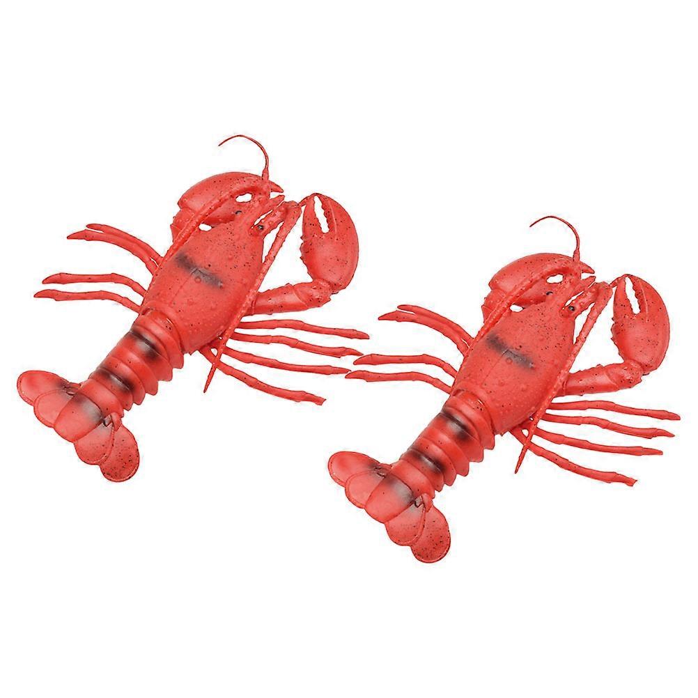 Marine Creature Model 2Pcs Ocean Sea Creatures Figures Squeezing Toys Red Rubber for Cognitive Development