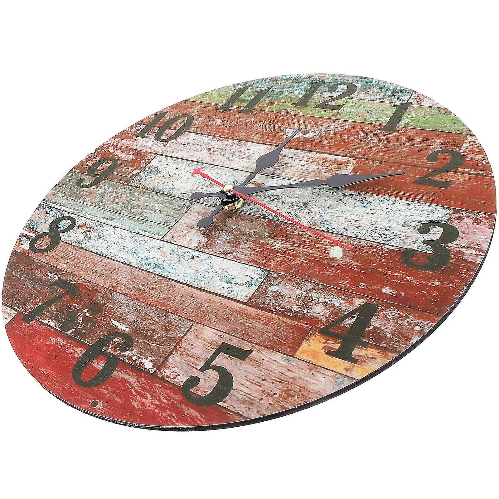 Creative Wall Clock for Room Use 3Pcs Retro Non-Ticking Wooden Clock