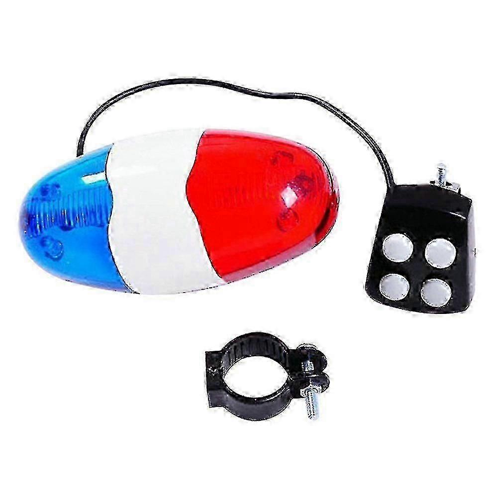 Bisiklet 6 Yanıp Sönen LED 4 Sesler Polis Siren Trompet Korna Zil Bisiklet Arka Işık