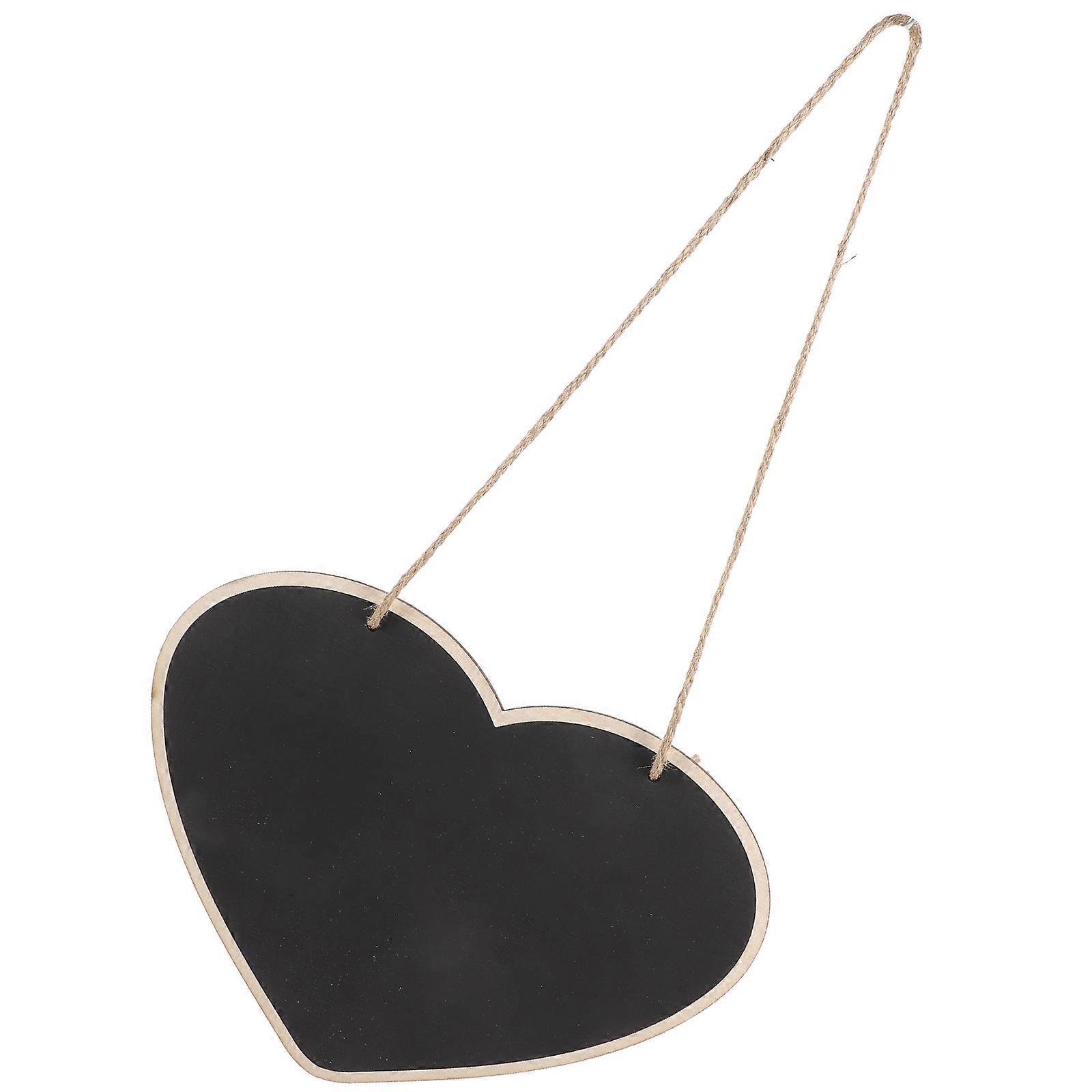 Love Heart Message Board Wooden Blackboard for Writing 1Pcs with Hanging Rope