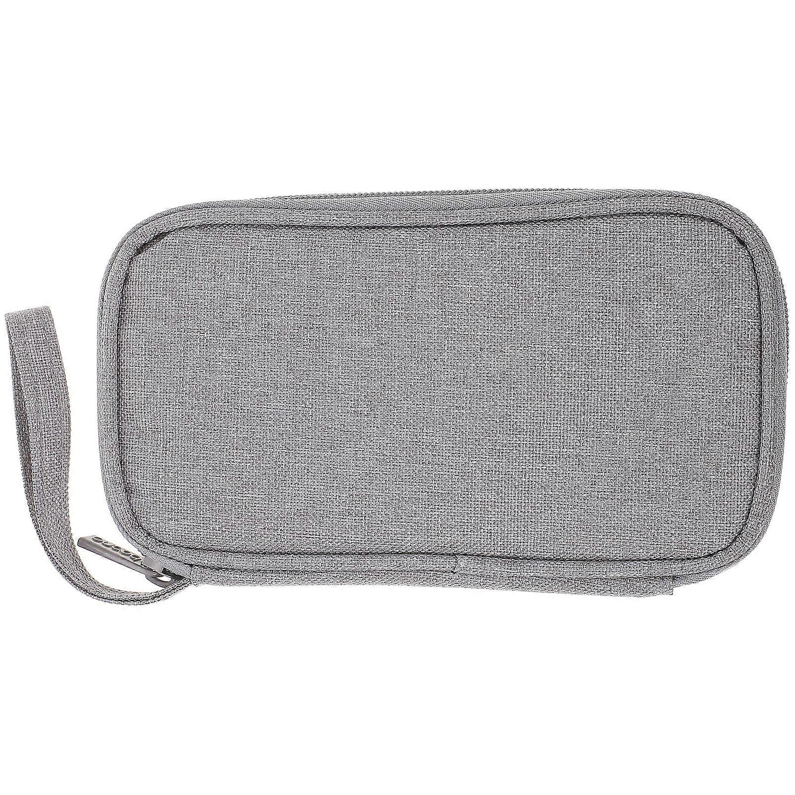 Professional Design Usb Storage Case Rectangular Shape Portable Storage Bag For Usb Flash Drive Grey Oxford Cloth