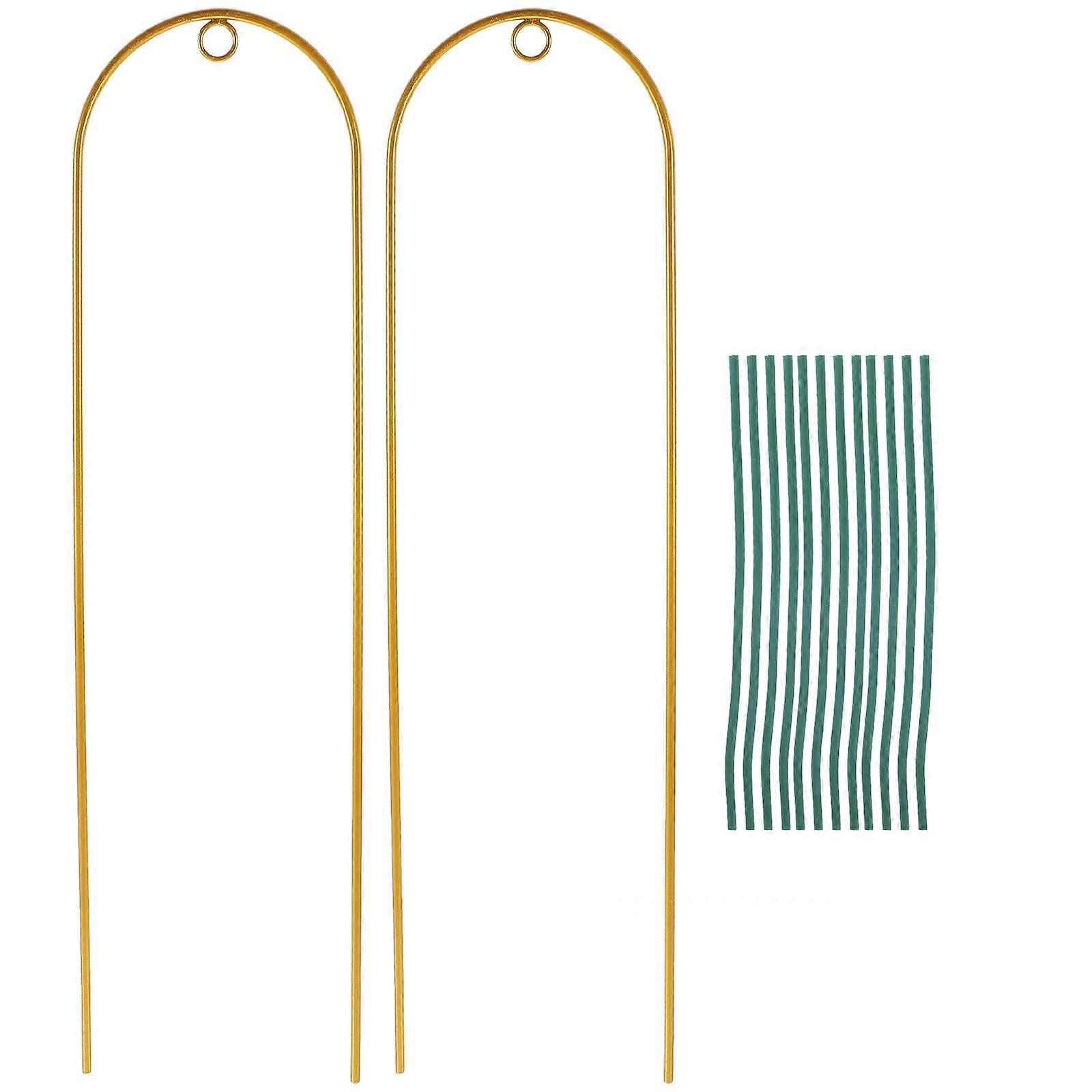 Climbing Aid Trellis For Garden Plants With Durable Metal Structure Perfect For Outdoor Use In Golden 4 Sets