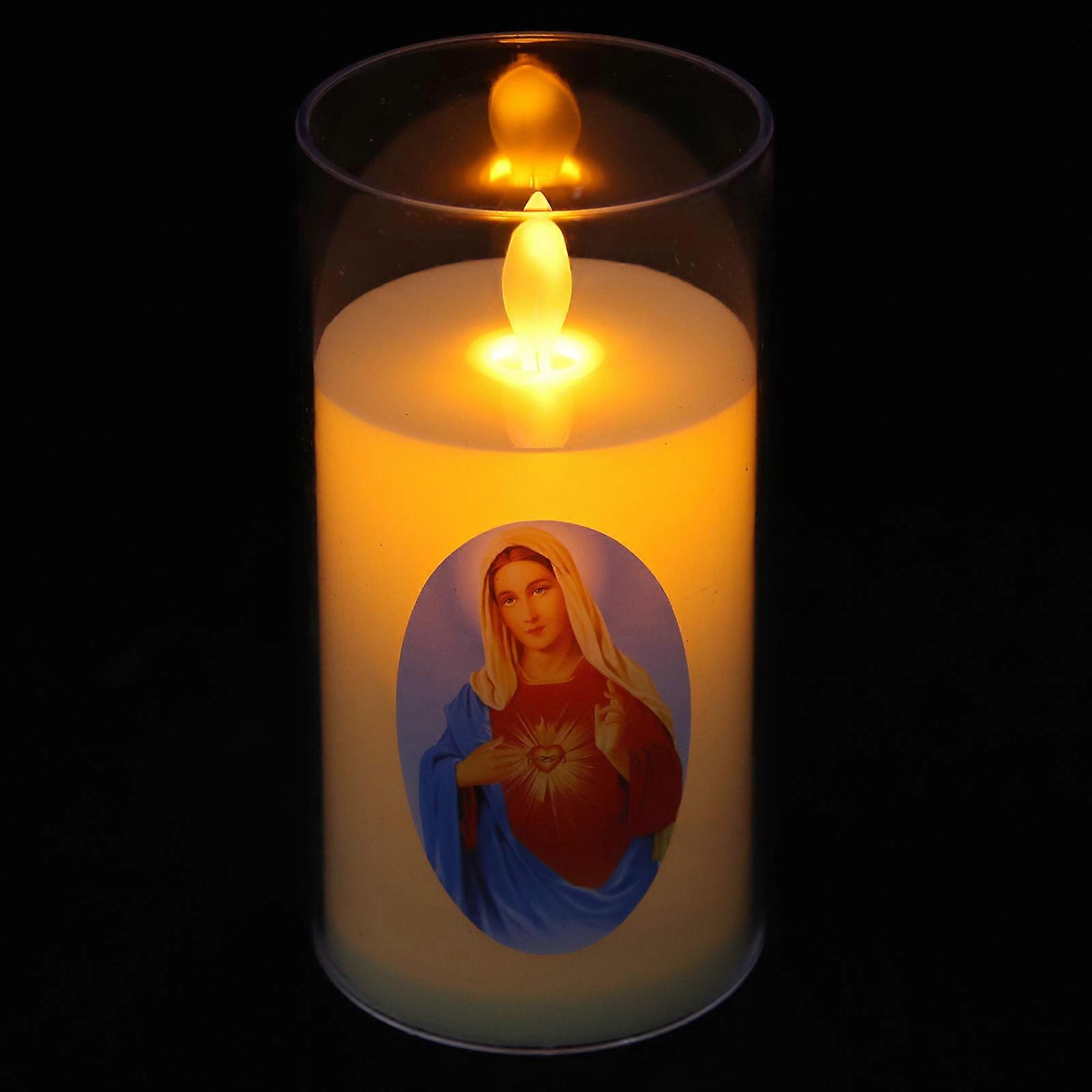 Small Night Light Prayer Candles 3Pcs Assorted Color For Home Party LED Technology 15X8CM