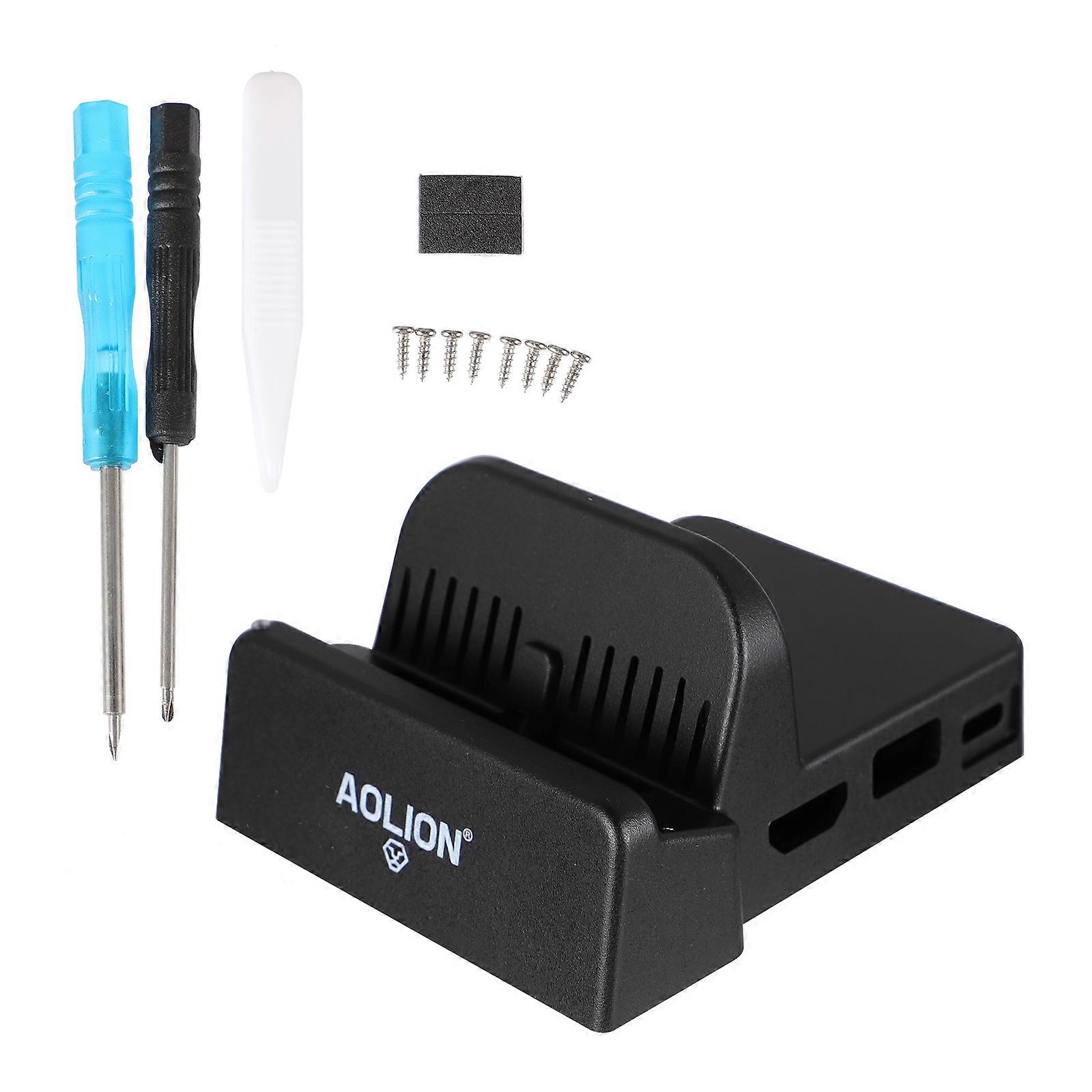 Game Console Dock for Portable Charging TV Adapter 2Pcs Compact Black