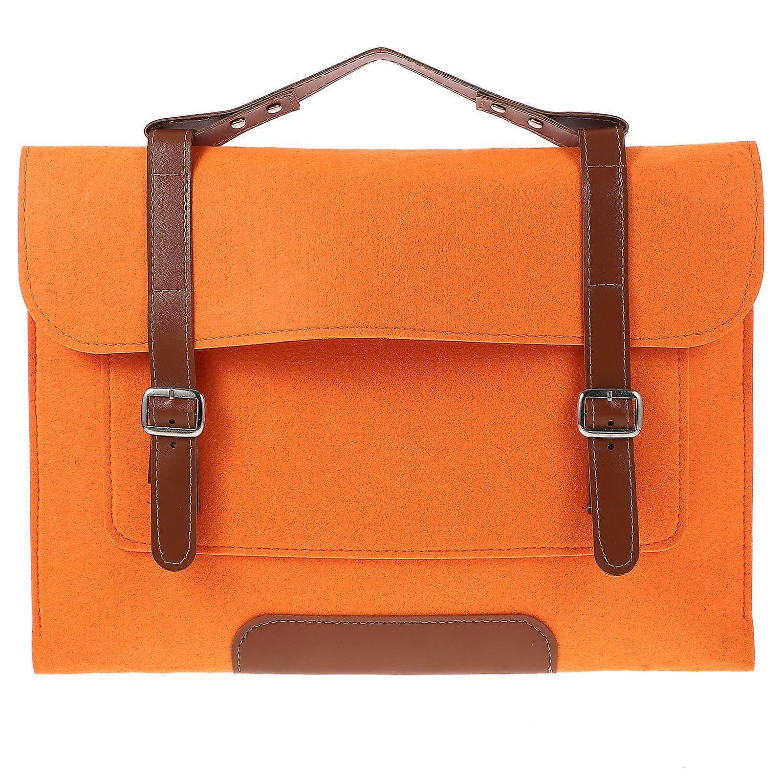 Simple Shape 14 Inch Laptop Protective Briefcase Suitable For Work Travel School Brown 1Pack