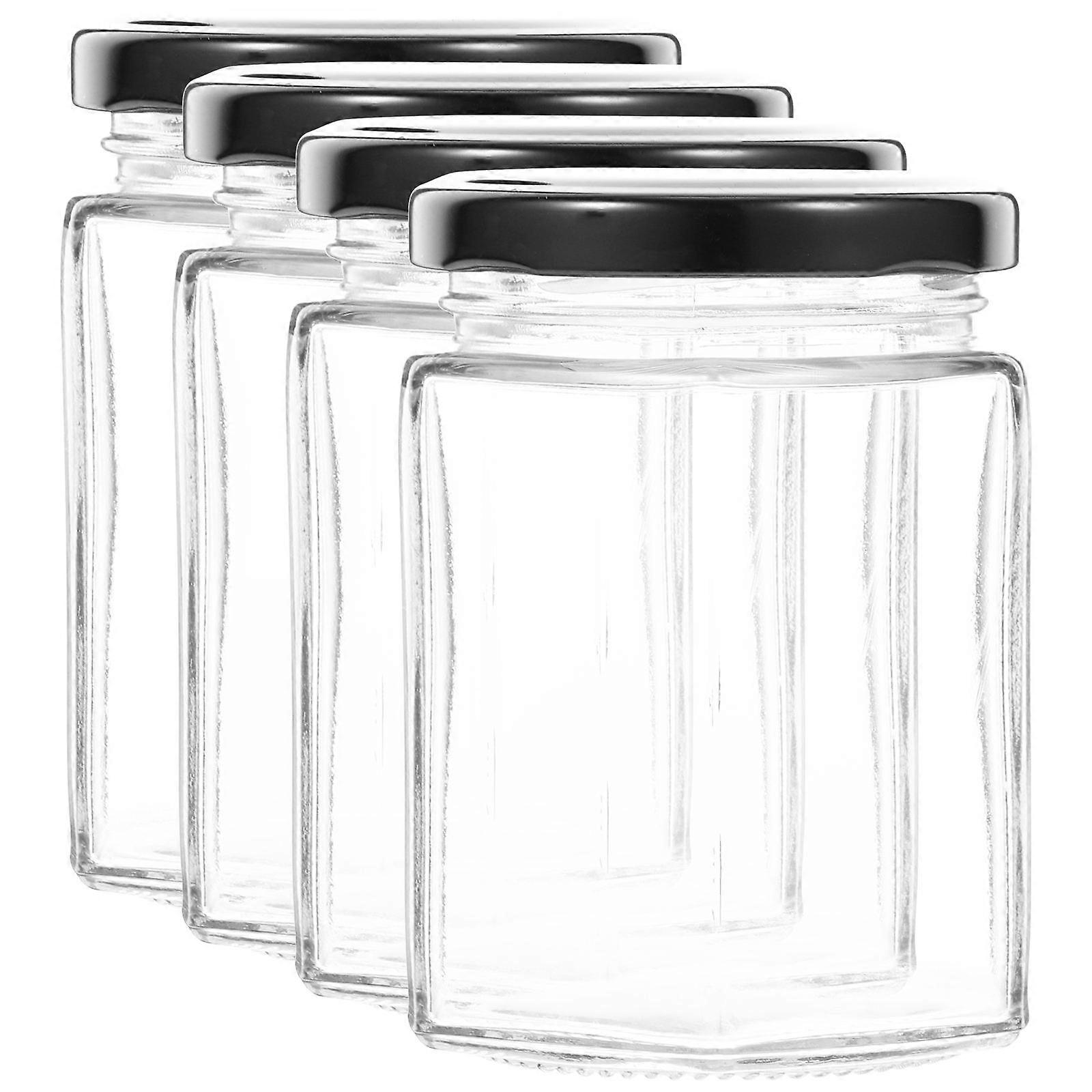 Versatile Glass Honey Jar With Lid For DIY Home Decorations 4Pcs