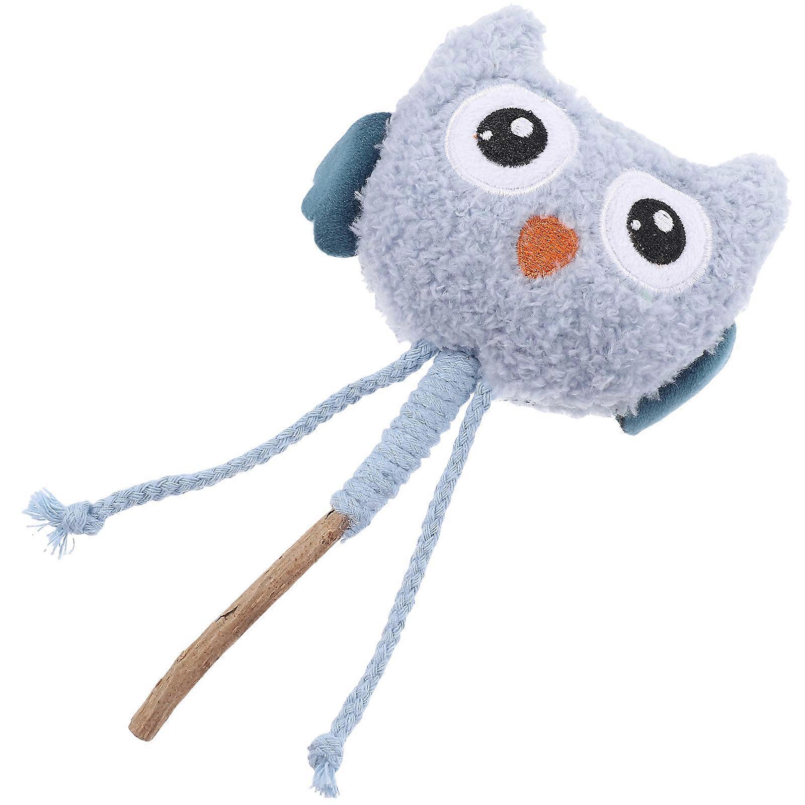 Silvervine Cat Chew Stick for Indoor Play 2Pcs Plush Animal Head Toy
