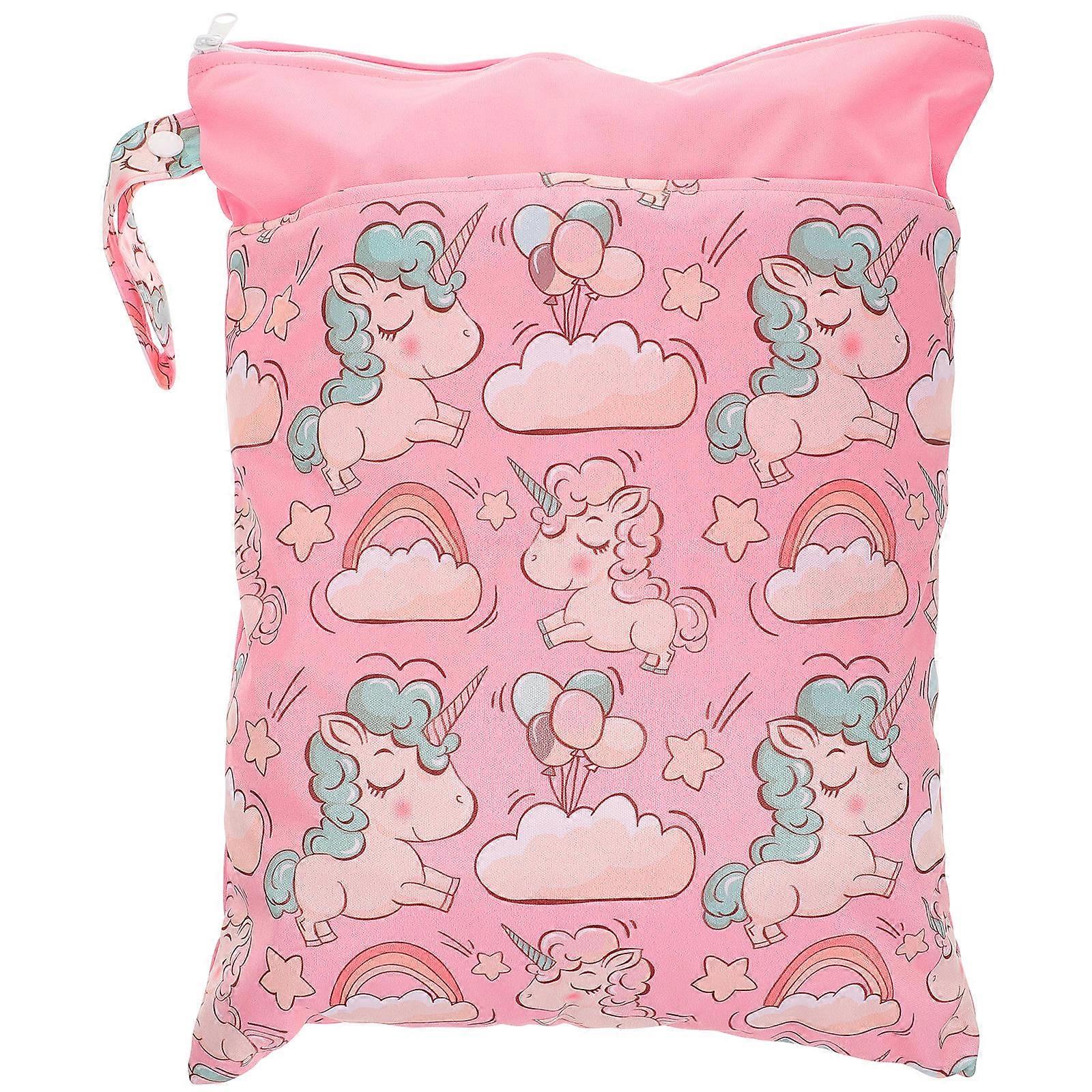 Pink Cloth Diaper Pouch Diaper Organizer for Changing Table 4Pcs Set
