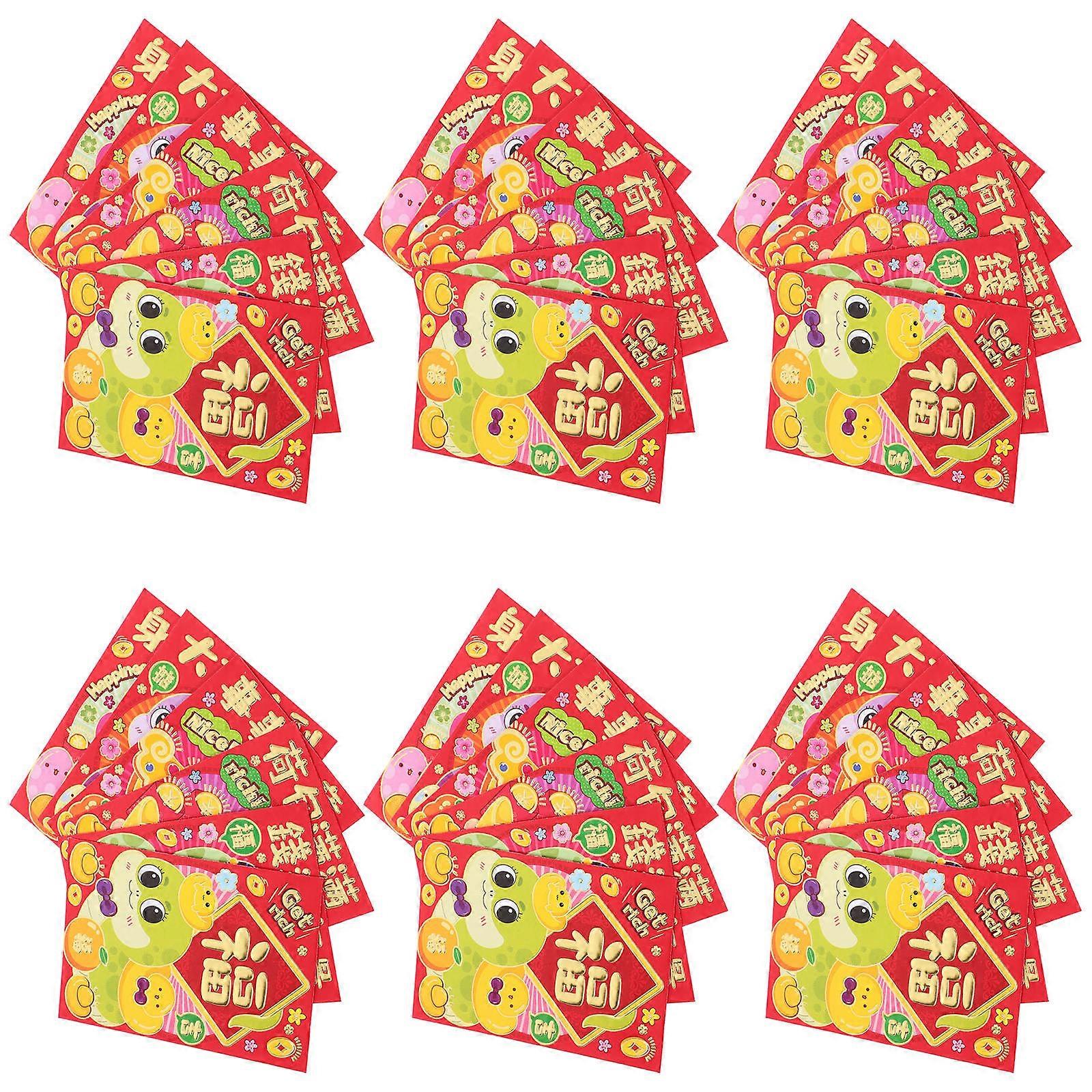 Chinese Red Envelopes Lunar New Year Paper for Packing Use 72Pcs Money Envelopes