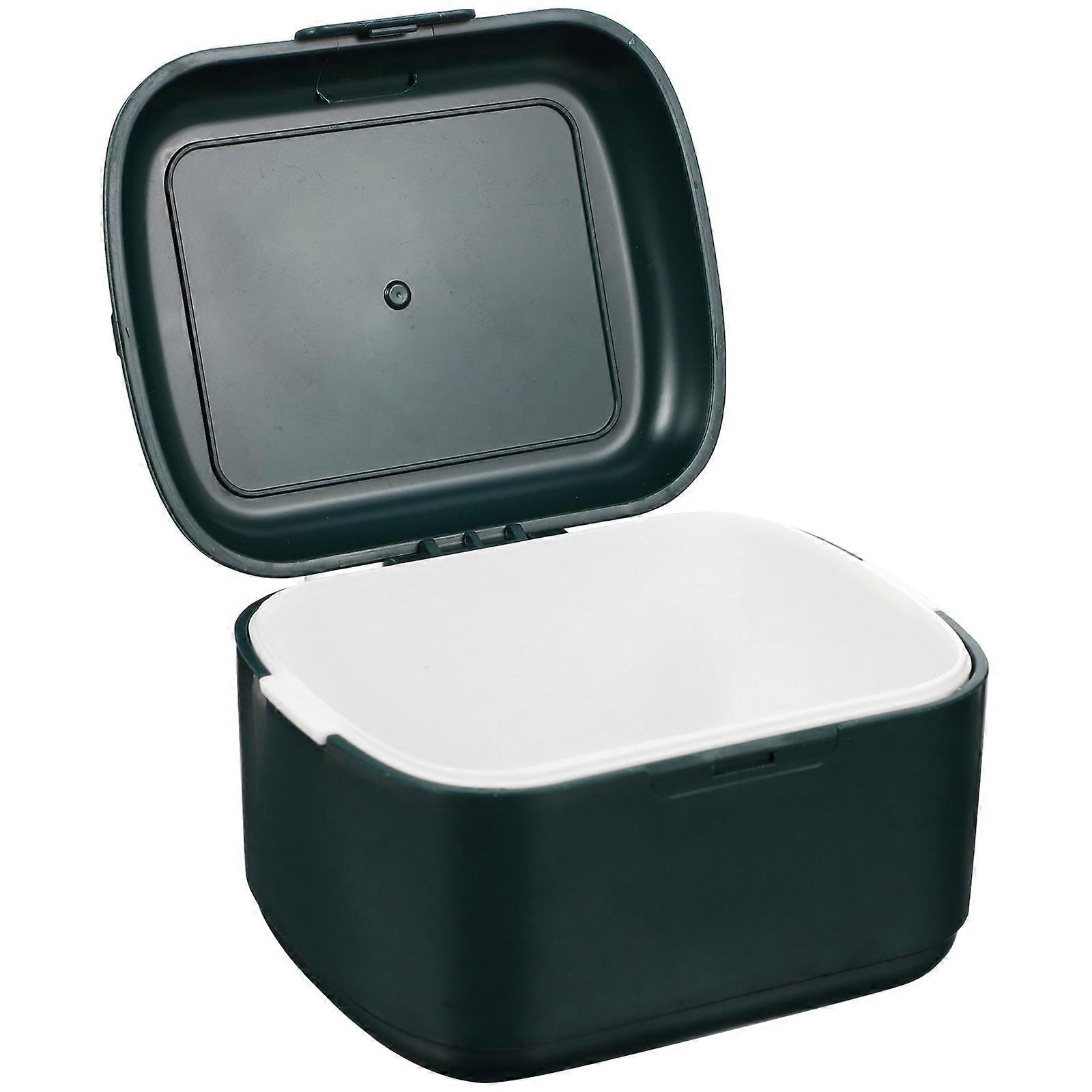 Denture Cleaning Box Retainer Case Green for Storage Use 2Pcs