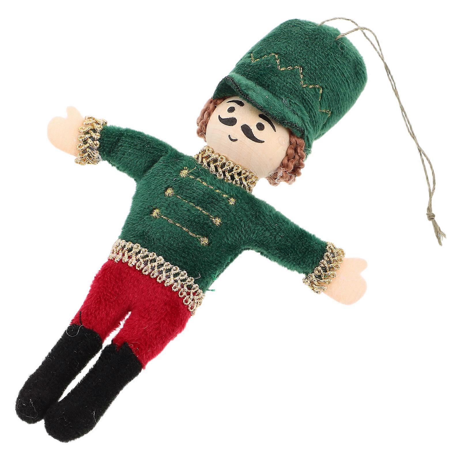 Wooden Nutcracker Hanging Decorations Fabric Nutcracker Ornaments for 5Pcs