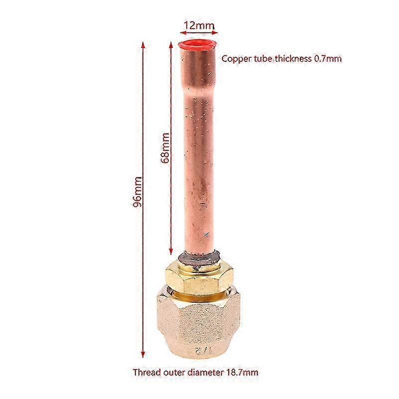 1PC Air Conditioning Copper Pipe With Forged Brass SAE 1/4 3/8 5/8 1/2 3/4 Threaded Connector Fitting Adapter -20 To 120℃ 2025