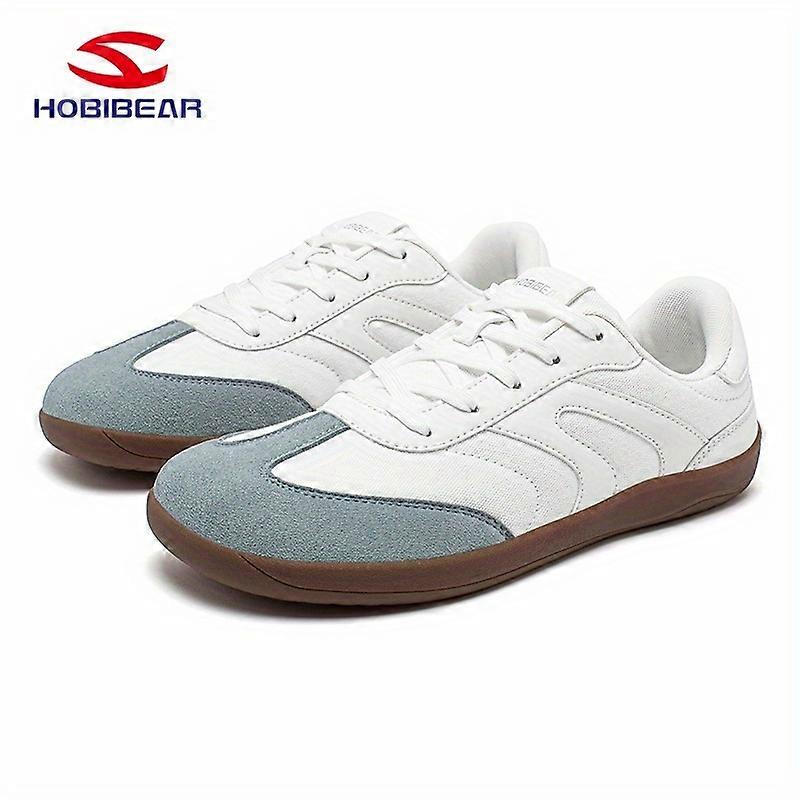 Women's Wide Toe Sneakers - Breathable Canvas, Non-Slip Sole, Geometric Pattern