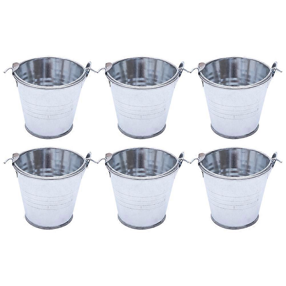 Kids Mini Bucket Creative Iron Buckets for Decor 48Pcs Silver Mini Storage