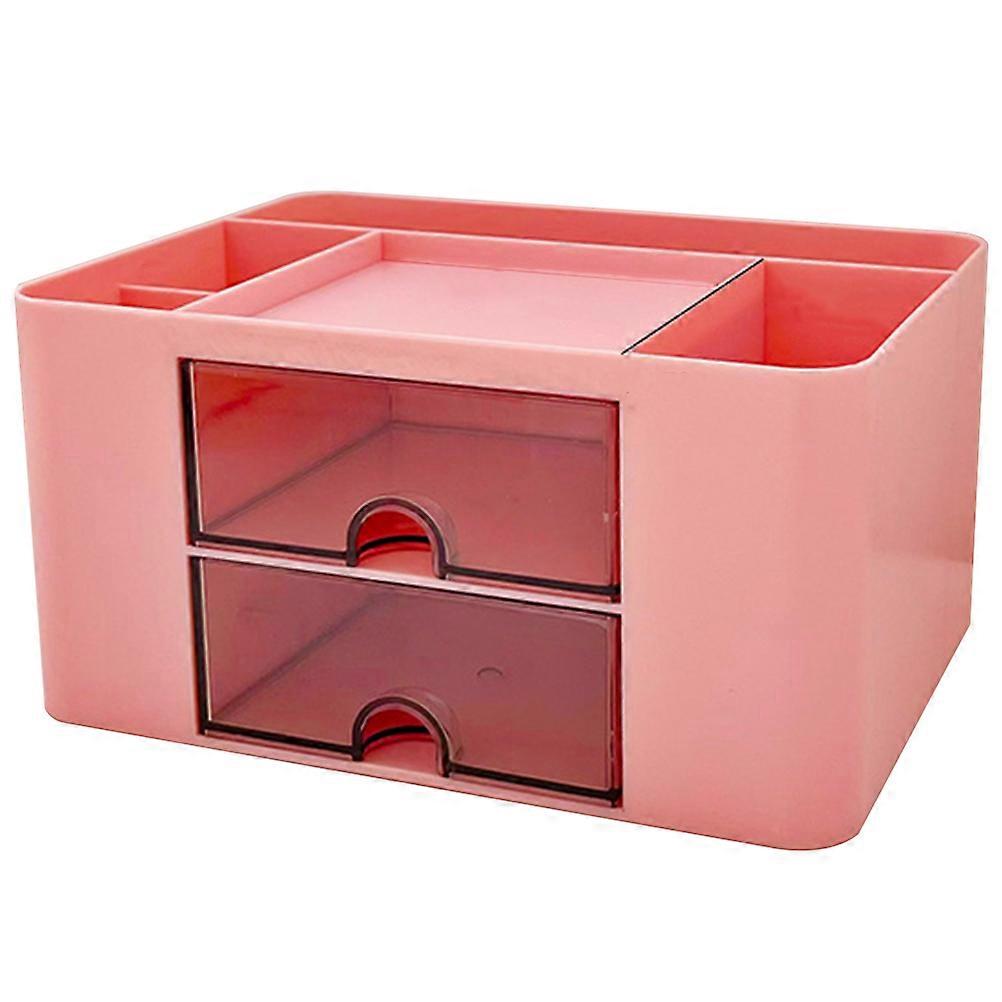 3Pcs Sundries Organizing Box Rectangular Pink Desktop Storage Holder For Office Organization Use