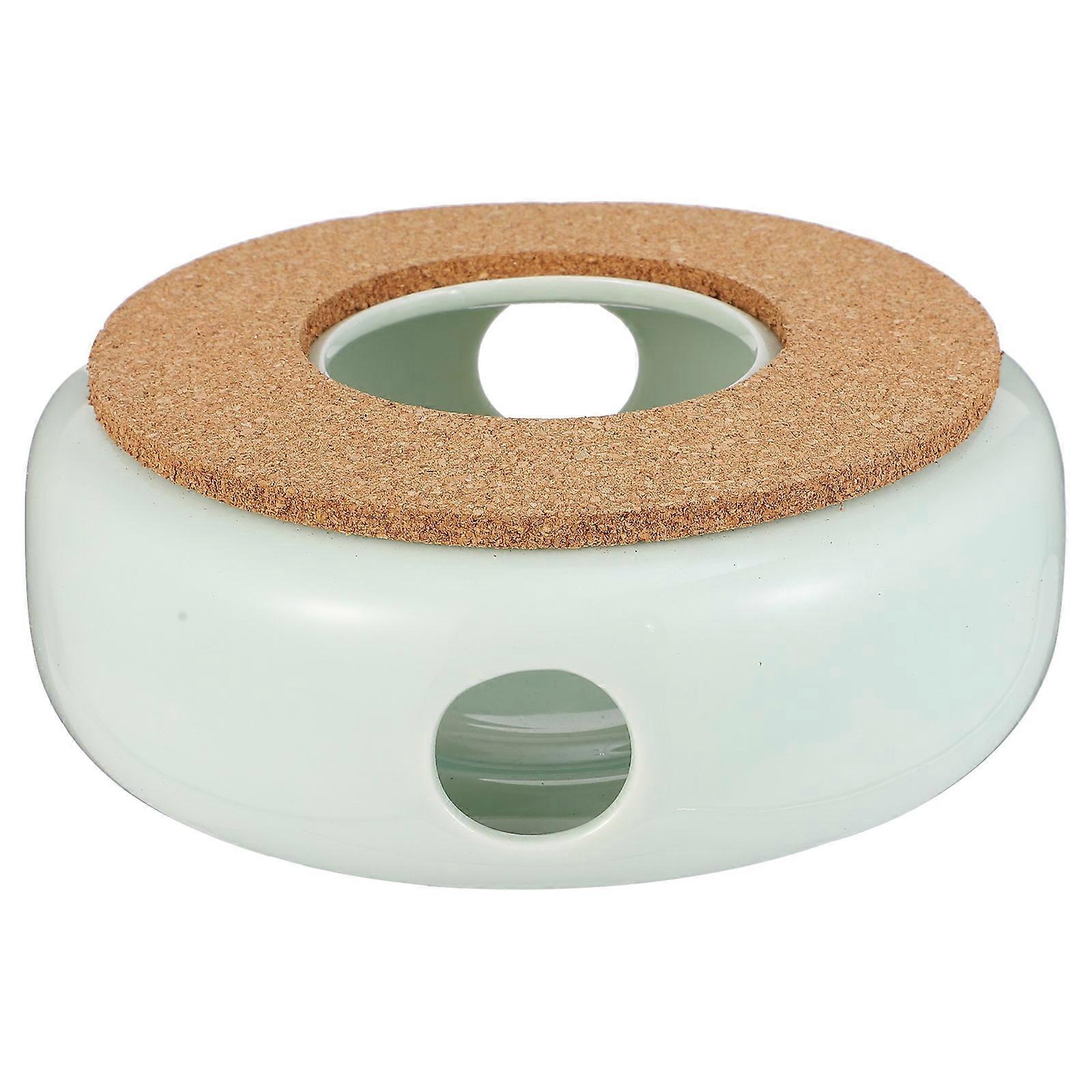 Ceramic Tea Heater for Warming Tea with 3Pcs Light Green Set