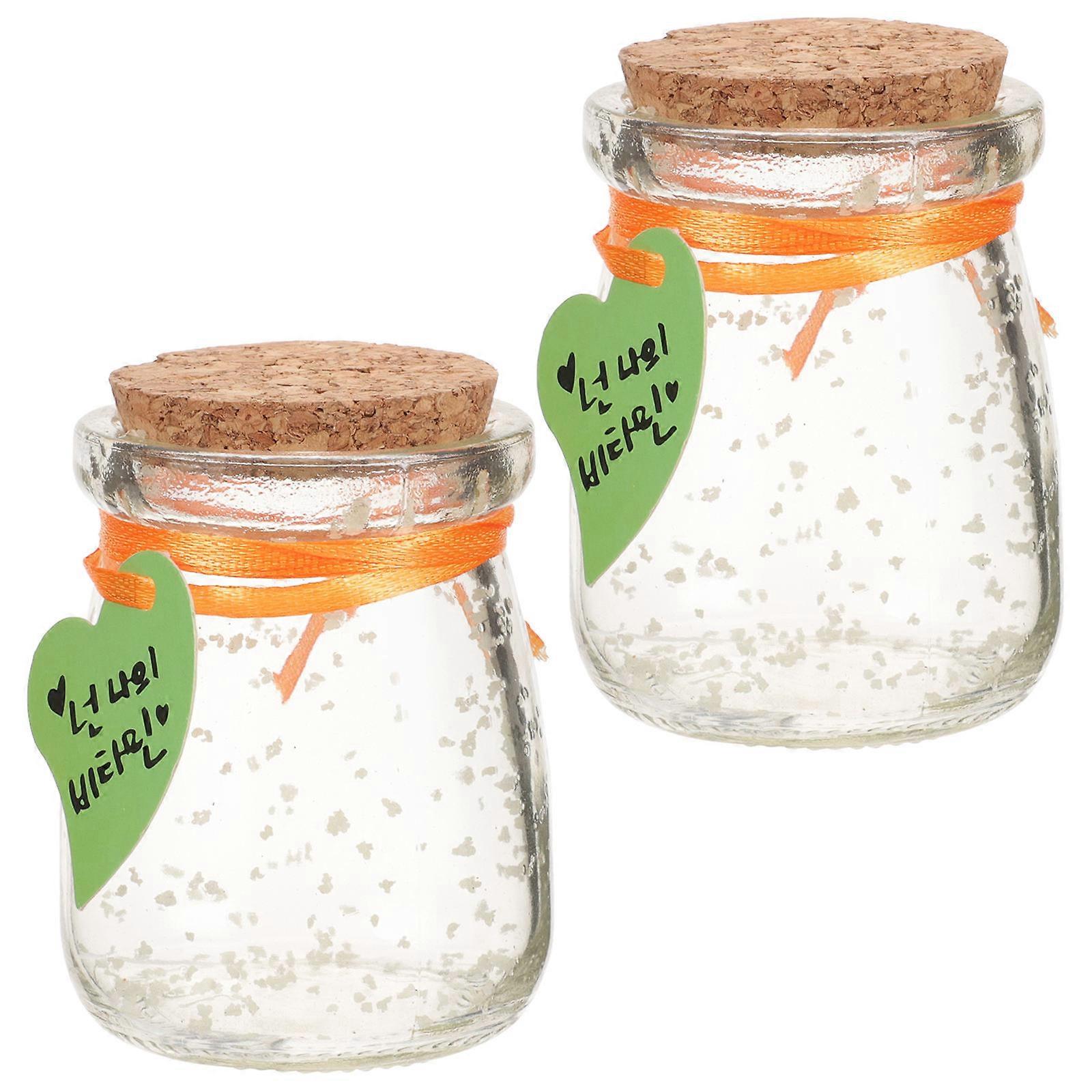 Läpinäkyvät lasipullot, 2 kpl valaisevia driftattavia toivepulloja, täydelliset valokuvarekvisiittaan ja tee-se-itse-projekteihin, suunniteltu askartelun harrastajille